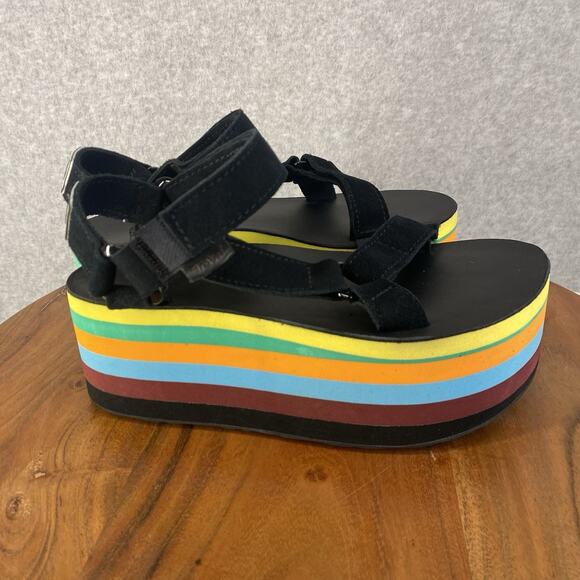 🌈 Teva x Opening Ceremony Womens 5 Rainbow Platform Sandals Unworn 🌈 - Picture 9 of 9